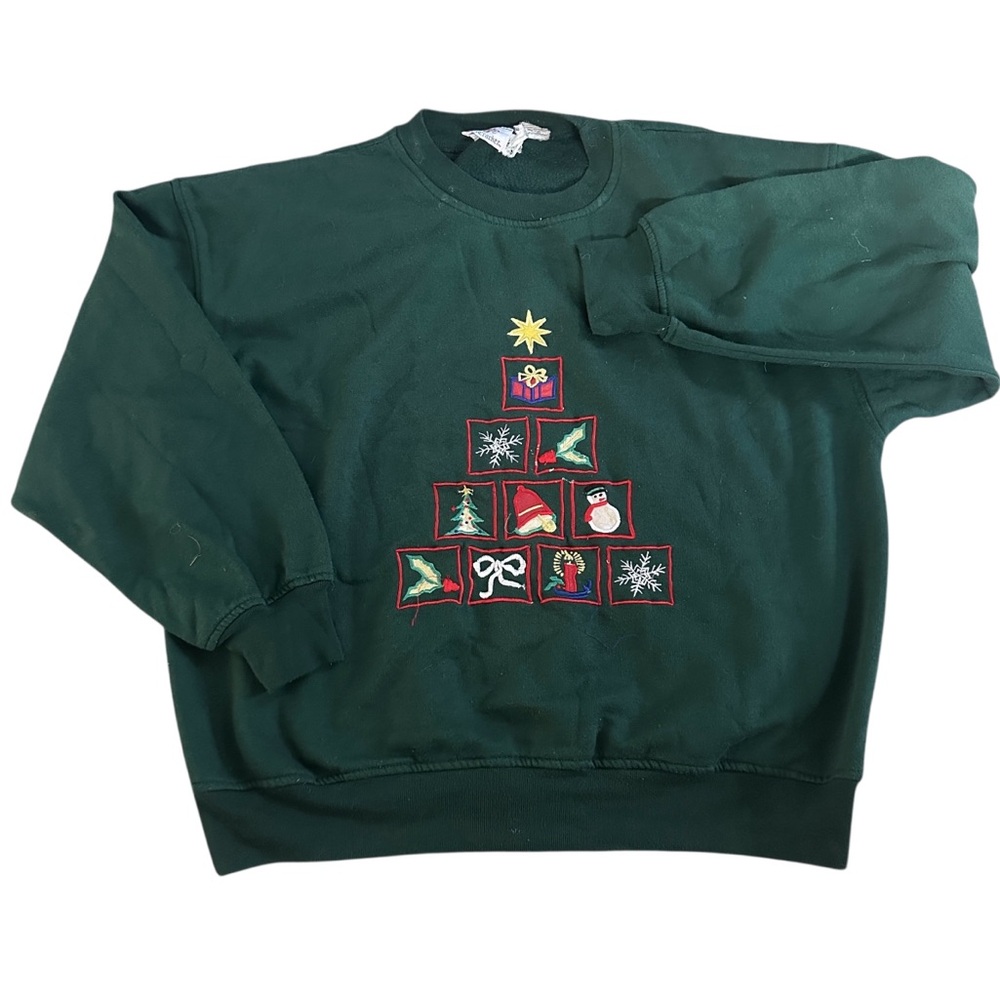 Vintage Nutcracker Christmas Embroidered Appliqué Crewneck Womens Small